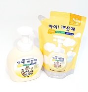 무배)아이!깨끗해 항균 FOAM HAND SOAP 용기 490ml+리필450ml-파우더향